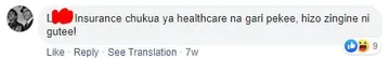 A facebook comment on types of insurance that make sense in Kenya