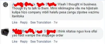 A funny Facebook comment where a lady explains the extremes she would go to get out of one of her education insurance policies