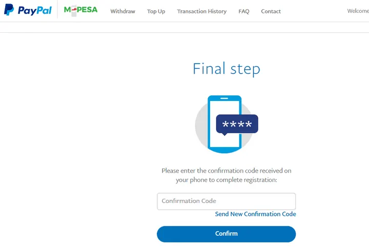 Final Step for linking PayPal to MPESA Final step to link PayPal account to M-PESA. To link MPESA correctly make sure you are using your Safaricom mobile number