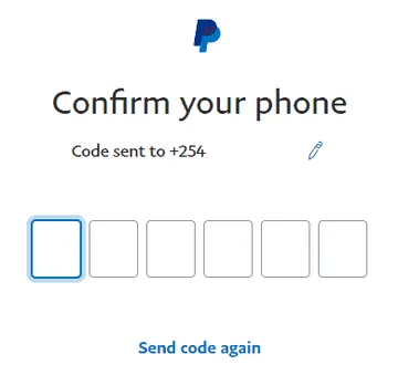 How to create a PayPal account in Kenya - Enter the Confirmation Code received in your MPESA account's phone number