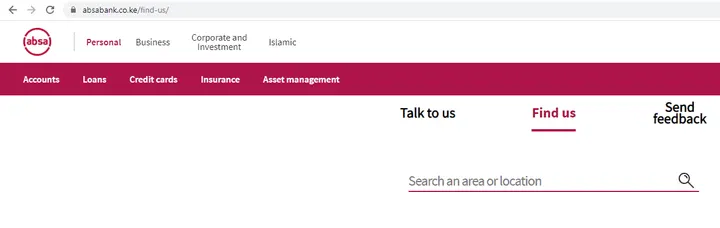 Go to ABSA Bank website and Click the Search button. Get also the ABSA Paybill number