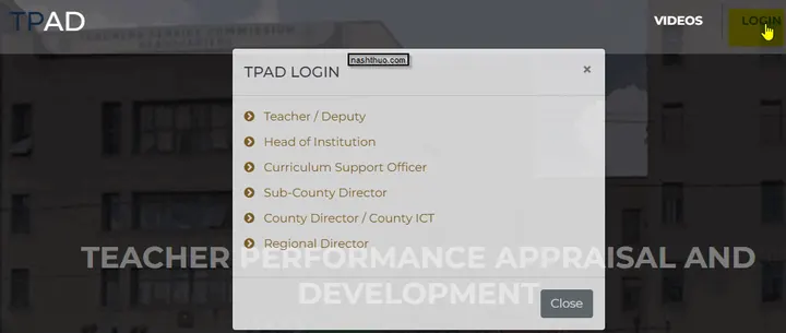 TPAD Login window to create a new account