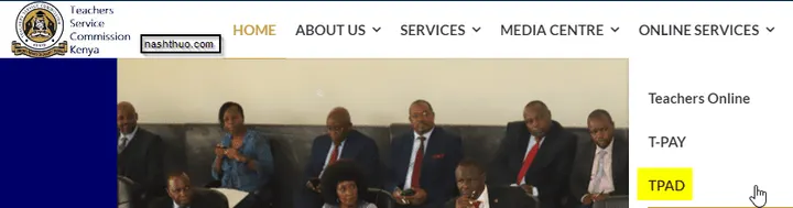 TPAD 2 option on the Teachers Service Commission website