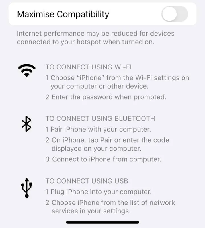 Maximise Mobile Hotspot Compatibility on the iPhone