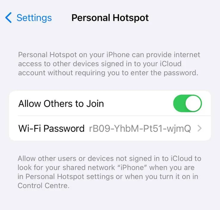 How to find hotspot password on your iPhone: Tap on WiFi Password option (wifi key)