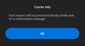 Your loan request will be processed shortly. Kindly wait for a confirmation message